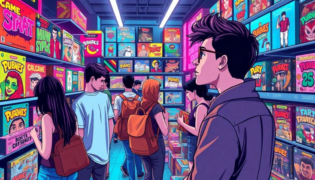 Фан-культура в формате стрит-арт и фан-игры - иллюстрация